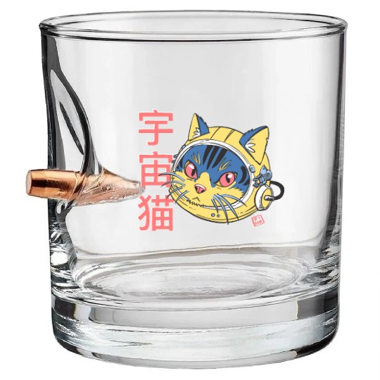 Astro Cat Bullet Whiskey Glasses