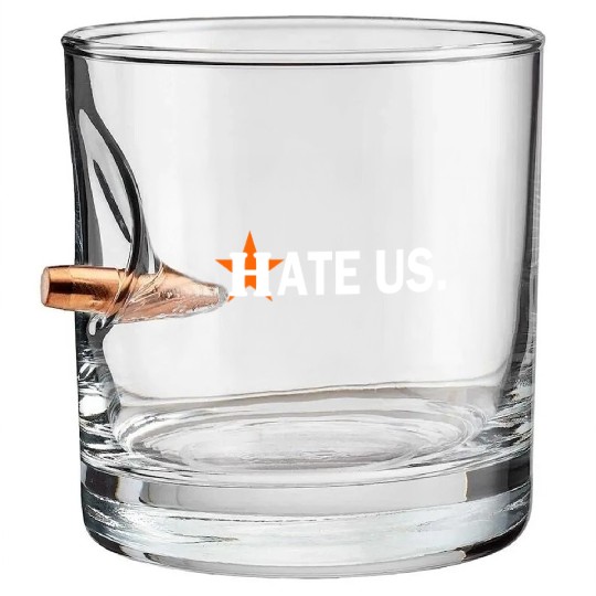 hate us houston astros Bullet Whiskey Glasses