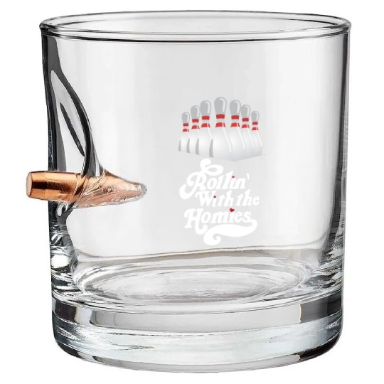 Rollin with my homies - skittles, bowling Bullet Whiskey Glasses