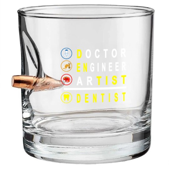 Doctor Engineer Artist Combine Dentist Bullet Whiskey Glasses