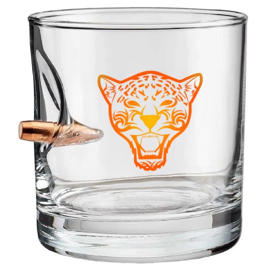 T Tattoo Jaguar Face Gift Idea Bullet Whiskey Glasses