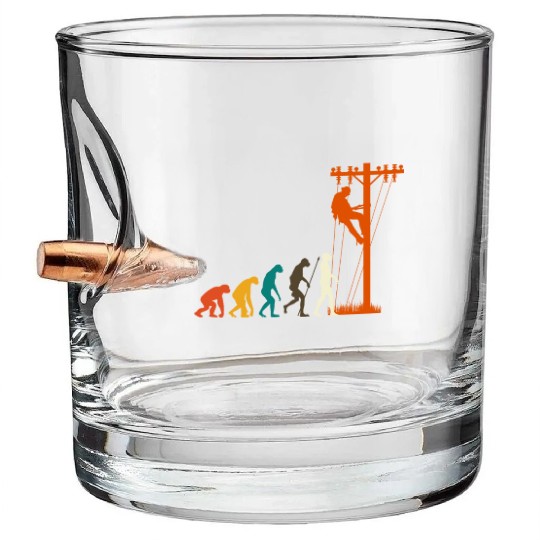 Unique Evolution Of Lineman Electrician Bullet Whiskey Glasses