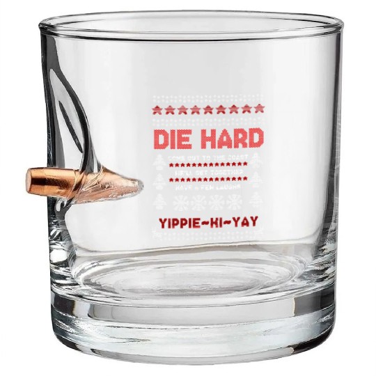 Die Hard Christmas Jumper Bullet Whiskey Glasses