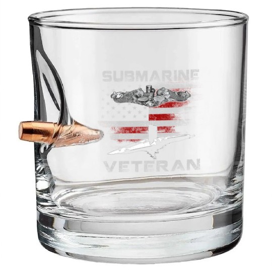 Vintage US Navy Submarine Service Veteran Bullet Whiskey Glasses
