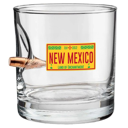 Zia New Mexico Symbole State Est 1912 Southwestern Bullet Whiskey Glasses