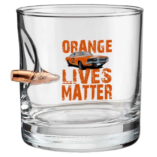 General Lee Dukes Of Hazzard Retro Orange Lives Bullet Whiskey Glasses