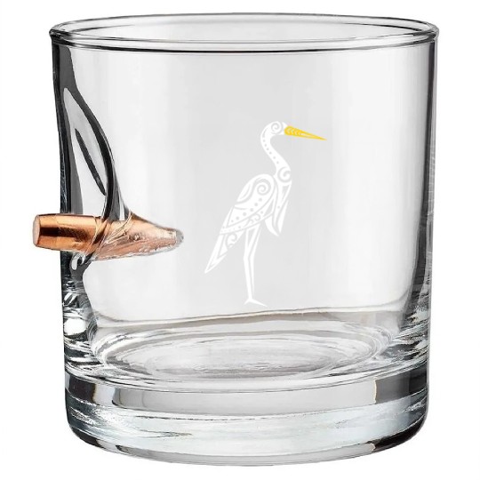 Maori Kotuku White Heron Polynesian T Tattoo Bullet Whiskey Glasses