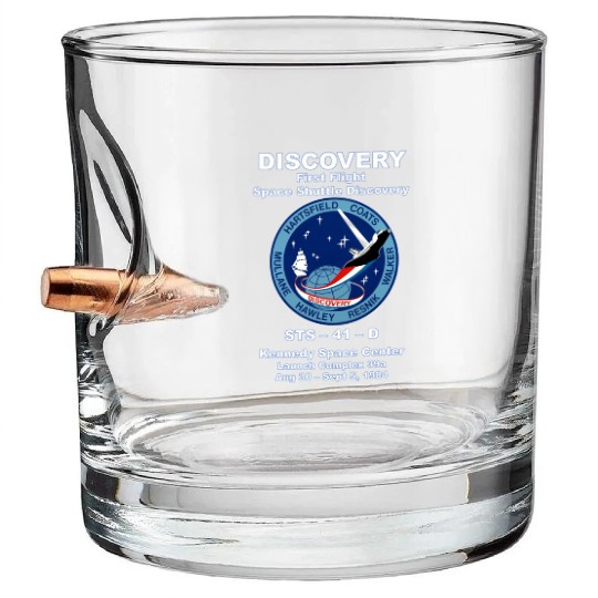 NASA Space Shuttle STS-41-D Vintage Crew Bullet Whiskey Glasses
