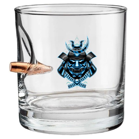 samurai japan mask head Bullet Whiskey Glasses