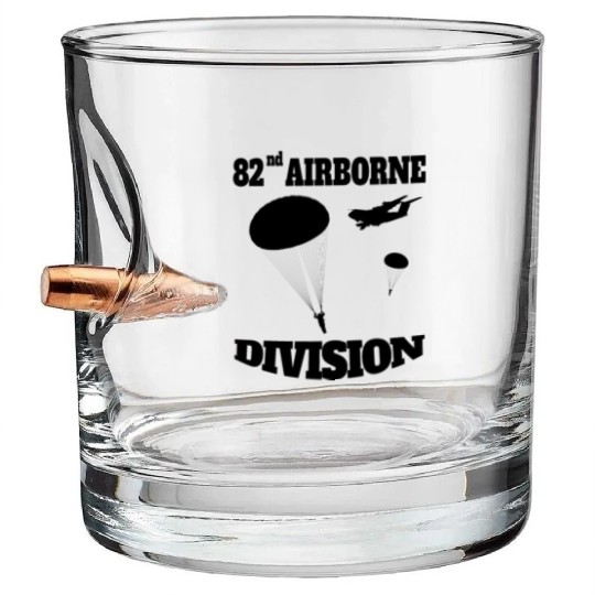 Paratrooper US Army 82nd AIRBORNE Bullet Whiskey Glasses