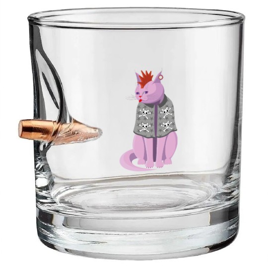Punk Rock Cat Bullet Whiskey Glasses