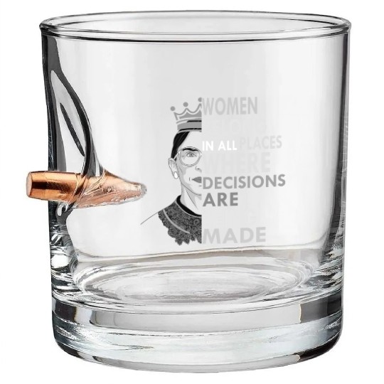 Ruth Bader Ginsburg Bullet Whiskey Glasses