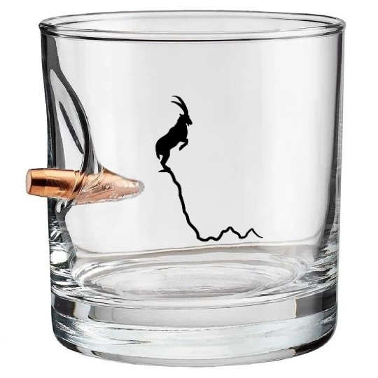 Mountain ibex, mountain goat Bullet Whiskey Glasses