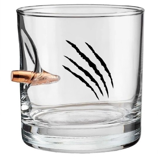 claw slash pawls torn tiger tracks Bullet Whiskey Glasses
