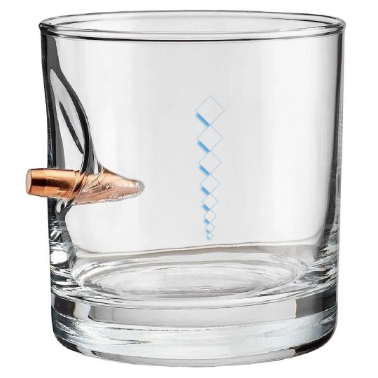 Squares design with drop shadow-light blue Bullet Whiskey Glasses