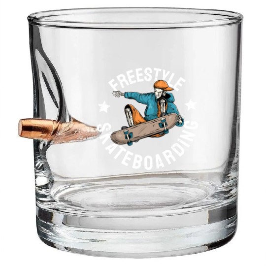 Freestyle Skateboarding Skateboarder Skater Bullet Whiskey Glasses