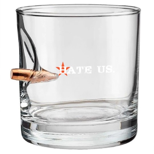 hate us astros Bullet Whiskey Glasses