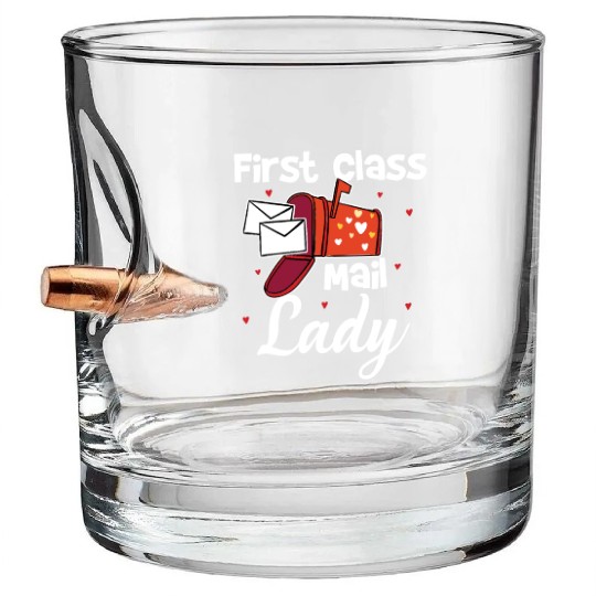 First Class Mail Lady Bullet Whiskey Glasses
