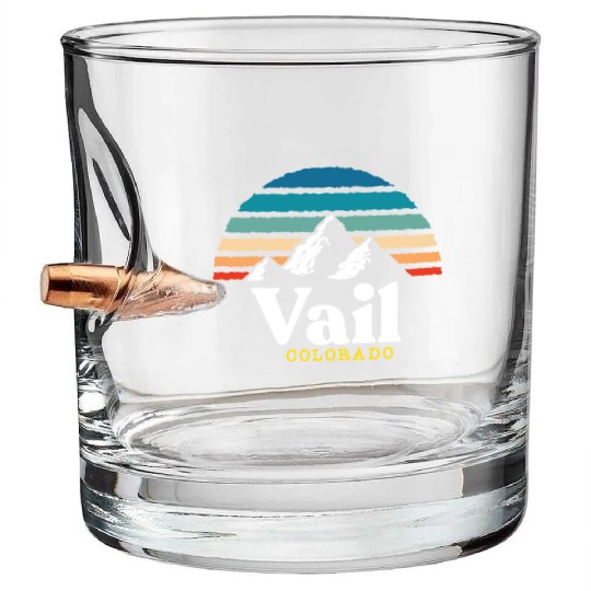 Vail Colorado Usa Ski Resort 1980S Retro Gift Bullet Whiskey Glasses