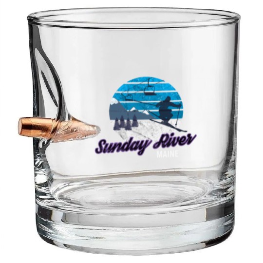 Sunday River Newry Maine New England Ski Snowboard Bullet Whiskey Glasses