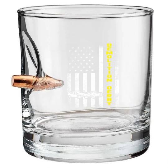 Demolition Derby Car crashing Motorsport Racing US Bullet Whiskey Glasses