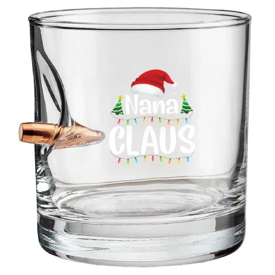 Funny Santa Nana Claus Christmas Family Matching Bullet Whiskey Glasses