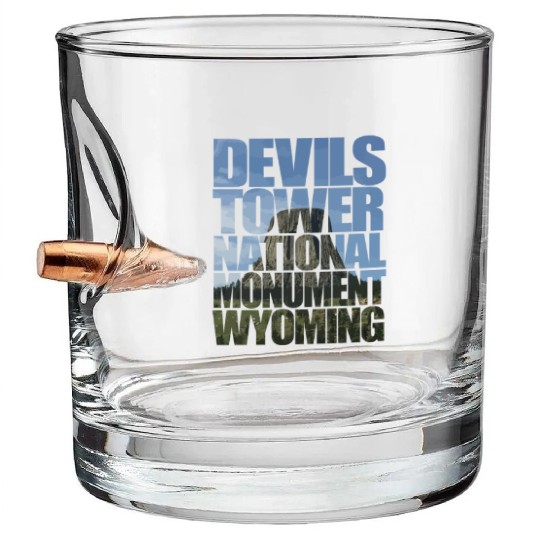Devils Tower National Monument Wyoming Souvenir Bullet Whiskey Glasses