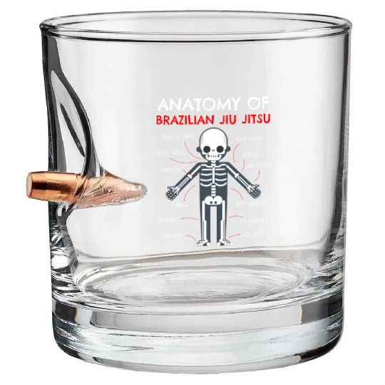 Jiu Jitsu Gifts Anatomy Brazilian Jiu Jitsu Funny Bullet Whiskey Glasses