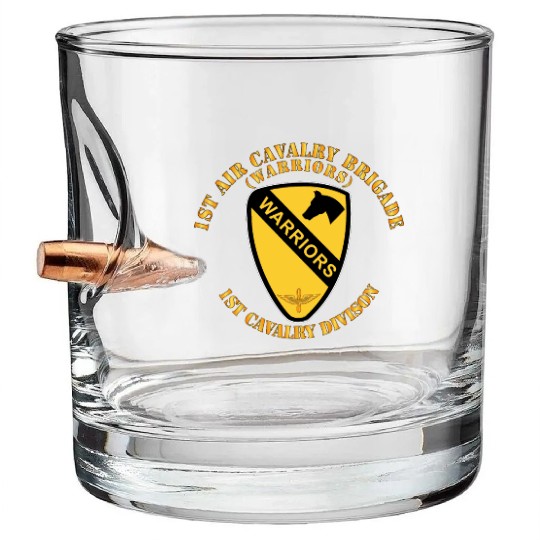 Army 1st Air Cavalry Bde Warriors 1st Cav Division Bullet Whiskey Glasses
