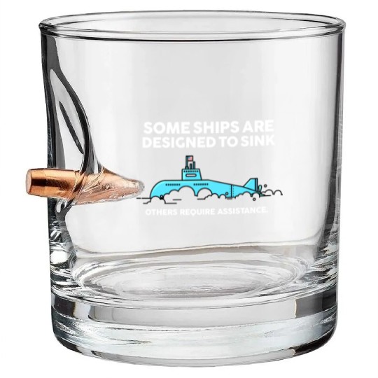 Military Submarine Veteran Gift US Submarine Sink Bullet Whiskey Glasses