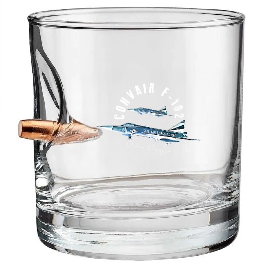 Convair F-102 Delta Dagger Bullet Whiskey Glasses