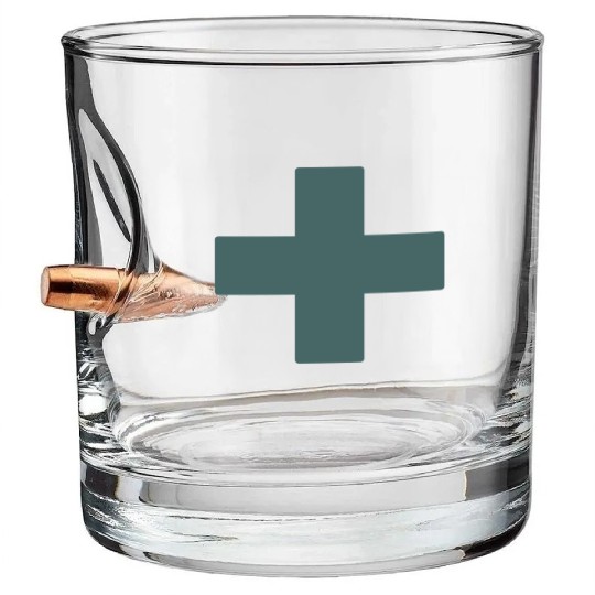 Blue Green Plus Bullet Whiskey Glasses