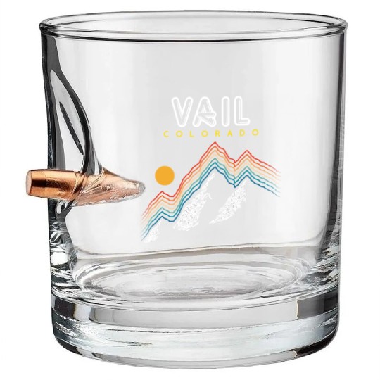 Vail Colorado Usa Ski Resort 1980S Retro Bullet Whiskey Glasses