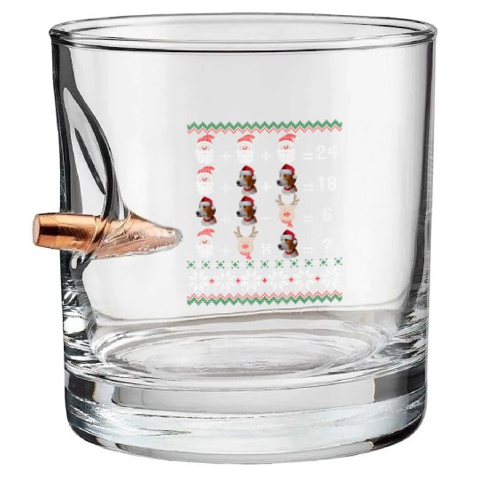 Math Teacher Christmas HARRIER Bullet Whiskey Glasses