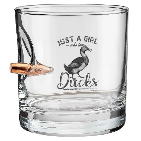Just A Girl Who Loves Ducks. Gift For Farmer. Fami Bullet Whiskey Glasses