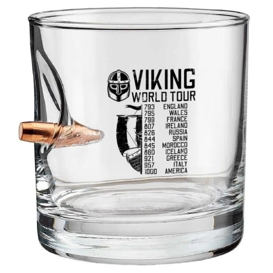 Viking World Tour Norse Mythology Gift Historical Bullet Whiskey Glasses