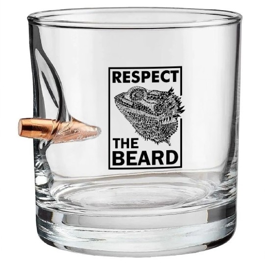 Bearded Dragon Respect The Beard Lizard And Reptil Bullet Whiskey Glasses