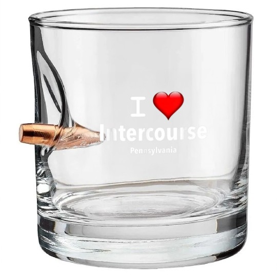 I Love Intercourse Pennsylvania Bullet Whiskey Glasses