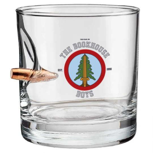Twin Peaks The Bookhouse Boys Est 1990 Logo Bullet Whiskey Glasses