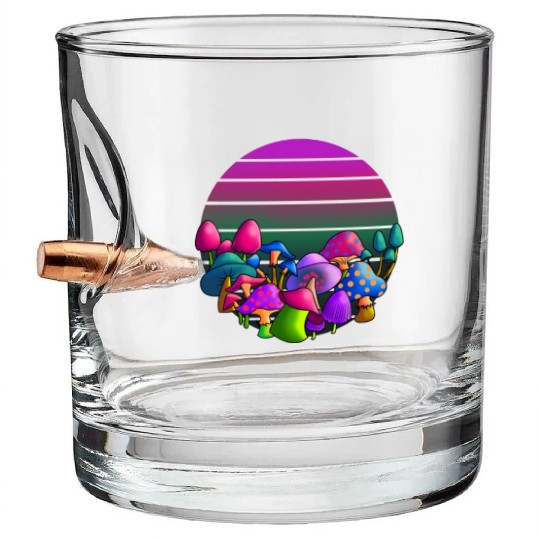 de and Seek Challenge Accepted Fungi Mushroom Bullet Whiskey Glasses