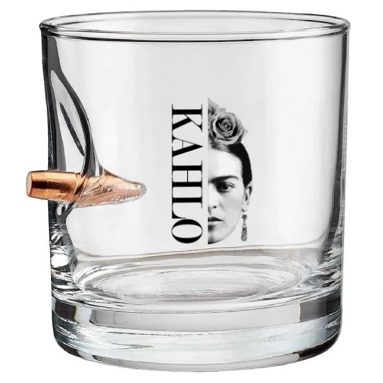 Frida Kahlo Split Portrait Bullet Whiskey Glasses