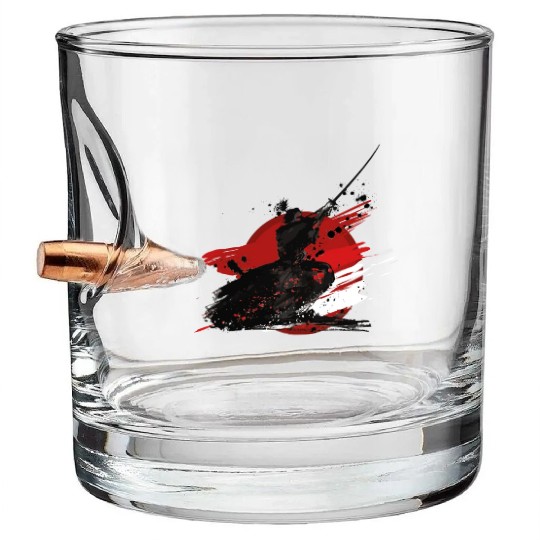 samurai japan japanese warrior ninja sword kanji Bullet Whiskey Glasses
