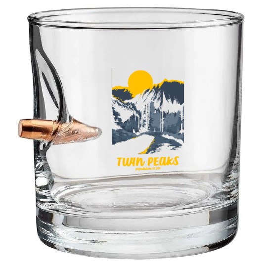 Twin Peaks Welcome To Twin Peaks Poster Bullet Whiskey Glasses