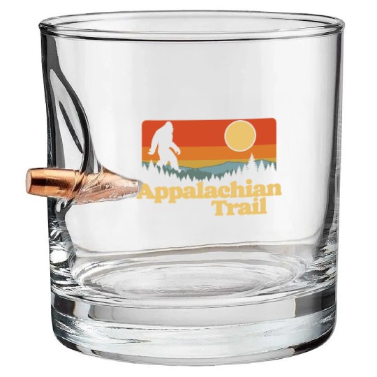 Appalachian Trail Bigfoot Outdoor Lover Vintage 80 Bullet Whiskey Glasses