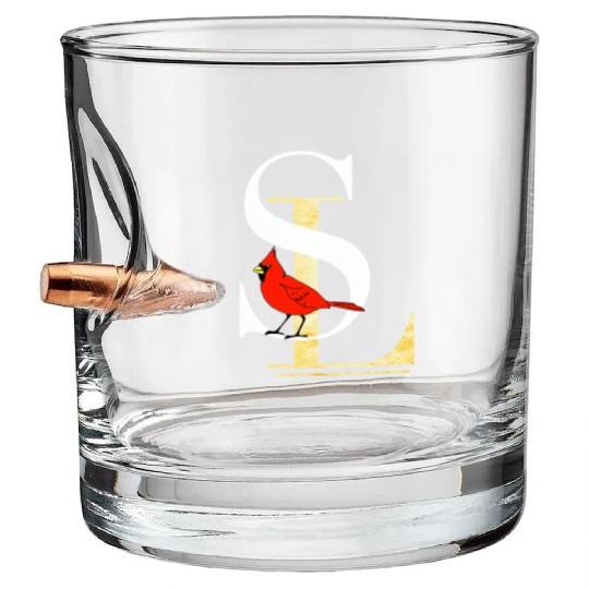 Saint Louis Red Cardinal Dress Elegant Font Design Bullet Whiskey Glasses
