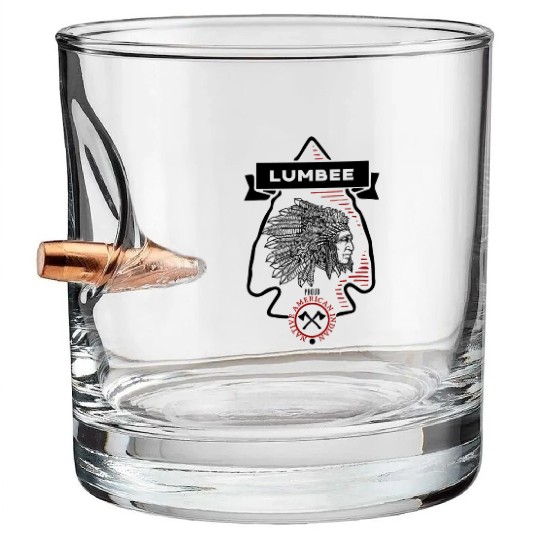 Lumbee Tribe Native American Indian Proud Arrow Bullet Whiskey Glasses