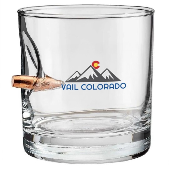 Vail Colorado Rocky Mountain Bullet Whiskey Glasses