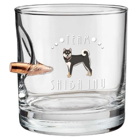 Team Shiba Inu - Black and Tan Bullet Whiskey Glasses