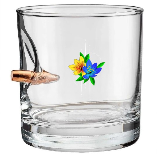 Lily flowers planting garden Bullet Whiskey Glasses