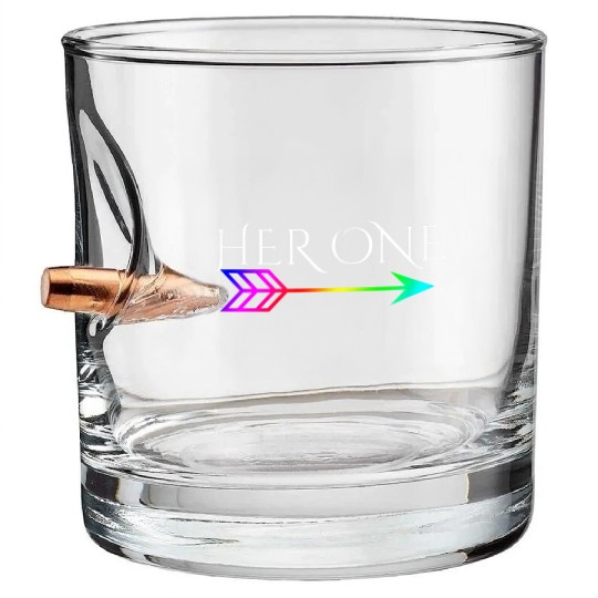 Cute Gay Couple Lesbian Valentines Day Her One Bullet Whiskey Glasses